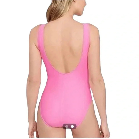 NWT Salt + Cove Laced Grommet One Piece Swimsuit Neon Pink Size M - Picture 2 of 10